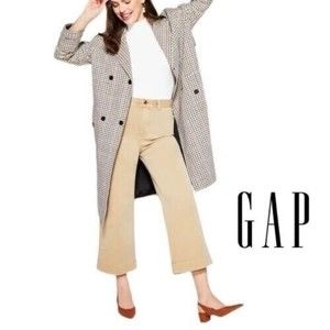 Gap High Rise Wide Leg Crop High Rise Black Stretch 5-pocket Jeans Size 6 EUC